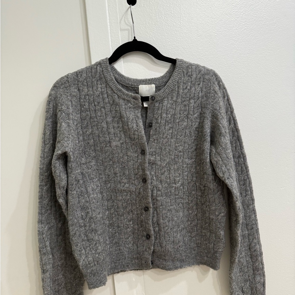 H&M Gray Button-Up Cardigan
